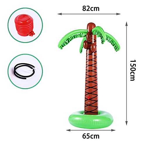 JBSON Juguete Inflable del Rociador de La Yarda de La Palmera, Juguete del Agua del Espray de Los Niños del Verano al Aire Libre Fiesta de La Playa(Palmera)