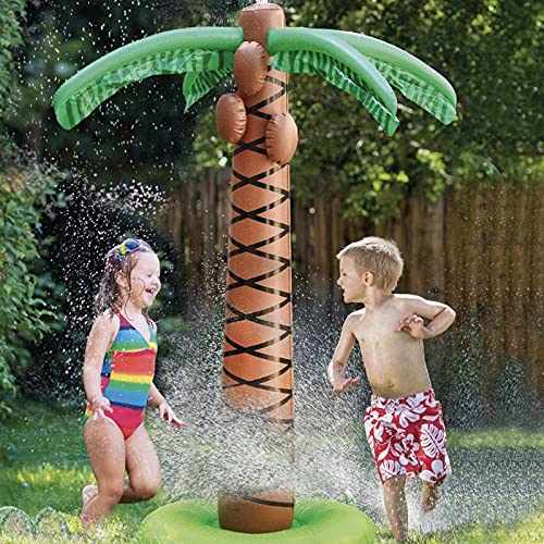 JBSON Juguete Inflable del Rociador de La Yarda de La Palmera, Juguete del Agua del Espray de Los Niños del Verano al Aire Libre Fiesta de La Playa(Palmera)