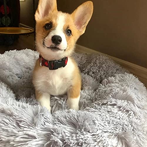 JIUFU Cama para Perros Casa para Gatos Cama Larga de Felpa para Mascotas Camas calmantes Cesta para Mascotas Perrera Cojín Redondo para Perros Gatos Cojín de Invierno Estera cálida para Dormir