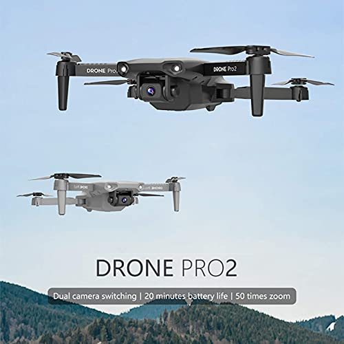 JJDSN GPS Drones 4K Dual Camera WiFi FPV Gesture Photo Trajectory Flight One Key to Return Home Fixed Height RC Quadcopter Professional Aerial Photography Foldable Drone,Black,1battery