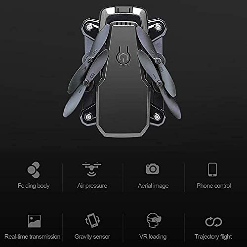 JJDSN RC Drone, Equipped with 2 Million HD Camera, with 3 Batteries, Foldable FPV WiFi RC Quadcopter, Fixed Height Suspension, 3 Speeds Adjustable for Children and Adults (Color : Black)