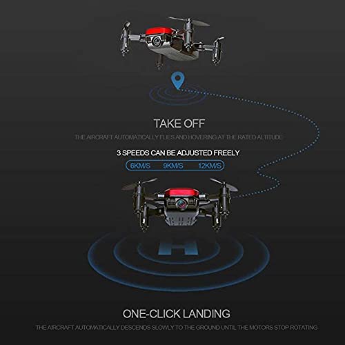 JJDSN RC Drone, Equipped with 2 Million HD Camera, with 3 Batteries, Foldable FPV WiFi RC Quadcopter, Fixed Height Suspension, 3 Speeds Adjustable for Children and Adults (Color : Black)