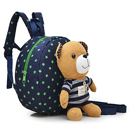 JMAHM Mochila de bebé Mochila Desmontable del Oso de la Historieta Mochila Anti-perdida para niños 1-3 años