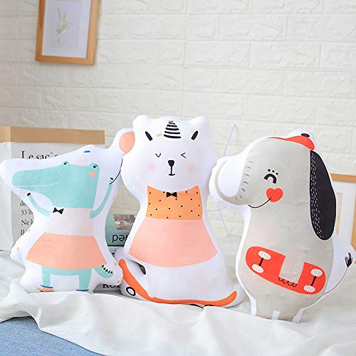 JMFHCD Balancines de Peluche Suave Felpa Almohada Animal Peluche para Niños Habitación Decoración Conejo, Cocodrilo, Elefante Cojín Almohada Regalo de San Valentín,Crocodile