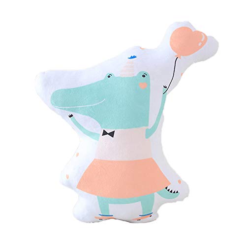 JMFHCD Balancines de Peluche Suave Felpa Almohada Animal Peluche para Niños Habitación Decoración Conejo, Cocodrilo, Elefante Cojín Almohada Regalo de San Valentín,Crocodile