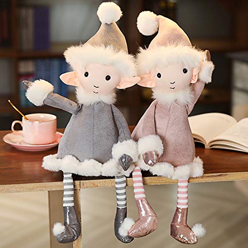 JMFHCD Balancines de Peluche Suave Felpa Almohada Animal Peluche para Niños Habitación Decoración Duende Cojín Almohada Regalo de San Valentín,Gris,25CM