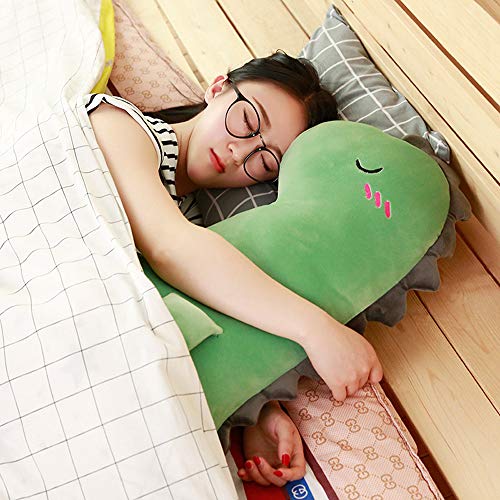 JMFHCD Balancines de Peluche Suave Felpa Almohada Animal Peluche para Niños Habitación Decoración el Dinosaurio Cojín Almohada Regalo de San Valentín,Rosado,80CM