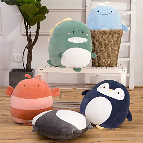 JMFHCD Balancines de Peluche Suave Felpa Almohada Animal Peluche para Niños Habitación Decoración León, Panda, Dinosaurio, Langosta, Ballena, PingüIno Cojín Almohada Regalo de San Valentín,Penguin