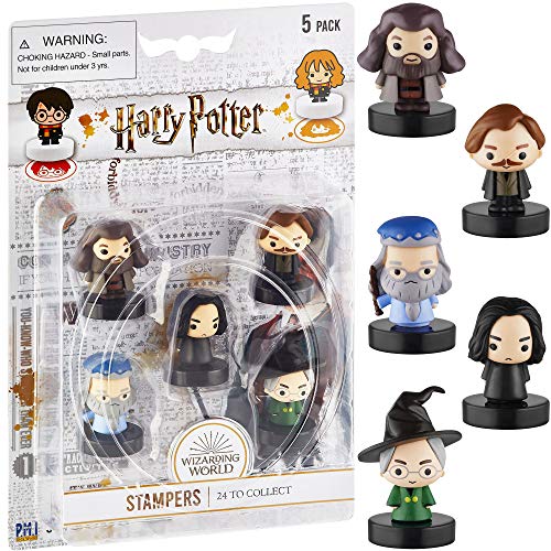 Juego de 5 Sellos de Harry Potter - Regalos, coleccionables, decoración para Fiestas, y Adornos para Tartas de PMI, 6,5 cm (C)