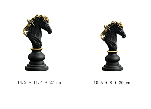 Juego de ajedrez internacional de piezas de ajedrez de resina grande de lujo King Queen War Caballo ajedrez Estatua de ajedrez para sala de estar, gabinete de vino, ventana de tienda (pequeño blanco)