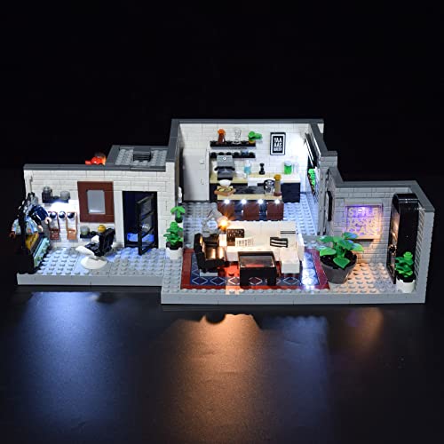 Juego de construcción de ingeniería para el hogar, arquitectura de casa con LED Litch, Queer Eye – Fantástico juego de construcción de 5 piezas compatible con Lego 10291 clásico con caja de pilas