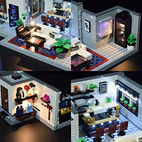 Juego de construcción de ingeniería para el hogar, arquitectura de casa con LED Litch, Queer Eye – Fantástico juego de construcción de 5 piezas compatible con Lego 10291 clásico con caja de pilas