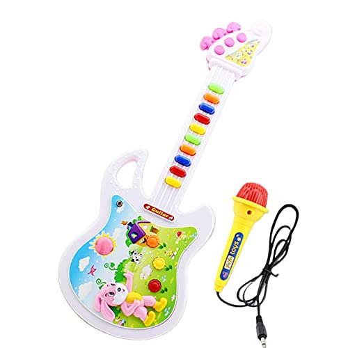 Juego de guitarra eléctrica, juego de juguetes con micrófono, micrófono de karaoke para niños, juego musical de guitarra, juego educativo de instrumentos musicales para principiantes para todos