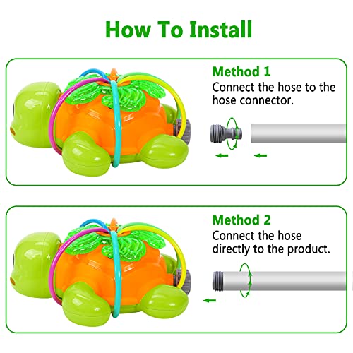 Juguete de Rociador Juguete de Agua para Niños Tortuga Jardín de Verano Juguete con 6 tubos Juguete de jardín de Agua Rociador para Actividades Familiares Aire Libre Jardín Patio Trasero Playa