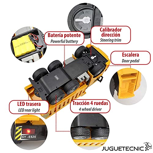 JUGUETECNIC │ Camión Volquete Teledirigido Mercedes-Benz Arocs | Efectos de sonido realistas │ Coche RC Radiocontrol con Batería │ Camión RC construcción │ Escala 1:20