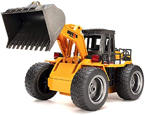 JUGUETECNIC │ Excavadora Teledirigida Bulldozer │ 6 Canales | Diseño Realista de Metal y ABS | Camión Construcción Excavadoras RC Juguetes RadioControl │ Escala 1:18