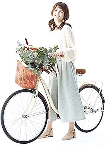 JYTFZD WENHAO 24"Bicicleta de Aluminio de la Bicicleta for Mujer Bicicleta 6 Speed ​​Shift V Frenos Luz de la Ciudad Coche Retro Señoras Adultos con Canasta de automóviles (Color: a) (Color : B)