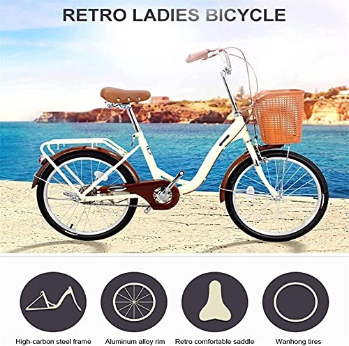 JYTFZD WENHAO 24"Bicicleta de Aluminio de la Bicicleta for Mujer Bicicleta 6 Speed ​​Shift V Frenos Luz de la Ciudad Coche Retro Señoras Adultos con Canasta de automóviles (Color: a) (Color : B)