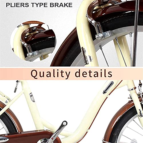 JYTFZD WENHAO 24"Bicicleta de Aluminio de la Bicicleta for Mujer Bicicleta 6 Speed ​​Shift V Frenos Luz de la Ciudad Coche Retro Señoras Adultos con Canasta de automóviles (Color: a) (Color : B)