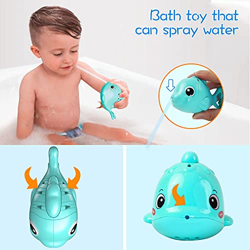 KAINSY Juguetes de Baño para, 7 pcs Juguetes Bañera Bebé Niños 1 2 3 4 5 años, Animal Juguetes para Bañera Piscina Agua para Bebé Niños Niñas