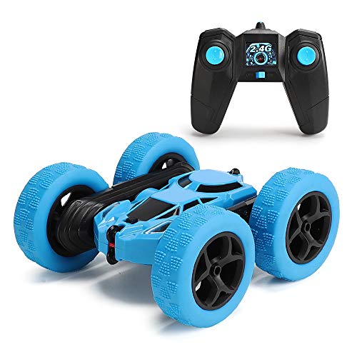 Kaishengyuan Coches Teledirigidos para Niños, Coche Radiocontrol Truco Rotación Volteo de 360 Grados, Juguete de Coche para Niños y Niñas. (Azul)