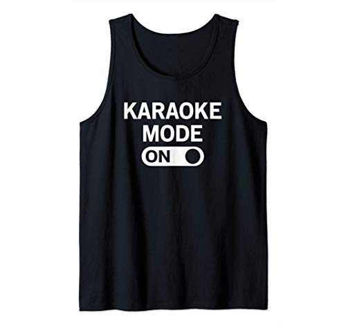 Karaoke Mode On T-Shirt Funny Karaoke Camiseta sin Mangas