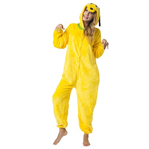 Katara 1744 - Kigurumi Pijamas Disfraz de Animal - Traje de Noche con Capucha - Adultos Unisexo - El Perro Pluto, XL