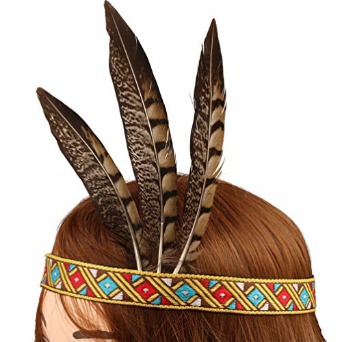 KESYOO - Diadema de plumas, estilo indio, hippie vintage, tocado para el cabello, para niños, adultos, carnaval, fiestas, cosplay, disfraces, disfraz de escenario