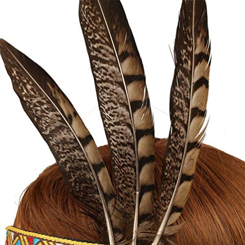 KESYOO - Diadema de plumas, estilo indio, hippie vintage, tocado para el cabello, para niños, adultos, carnaval, fiestas, cosplay, disfraces, disfraz de escenario