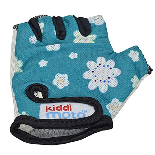 KIDDIMOTO Guantes de Ciclismo sin Dedos para Infantil (niñas y niños) - Bicicleta, MTB, BMX, Carretera, Montaña - Fleur - Talla: S (2-5 años)