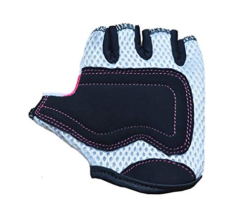 KIDDIMOTO Guantes de Ciclismo sin Dedos para Infantil (niñas y niños) - Bicicleta, MTB, BMX, Carretera, Montaña - Fleur - Talla: S (2-5 años)