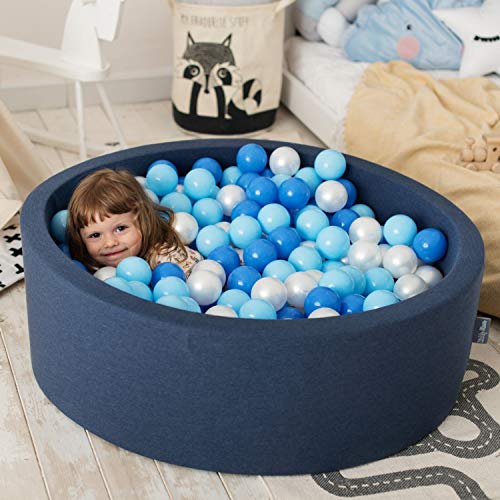 KiddyMoon Funda para Piscina De Bolas 90X30cm, Azul Oscuro