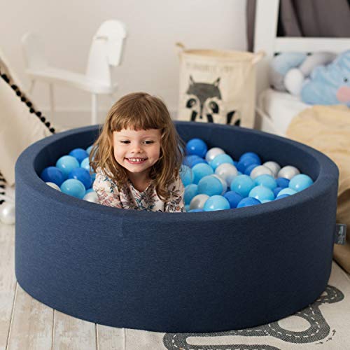 KiddyMoon Funda para Piscina De Bolas 90X30cm, Azul Oscuro