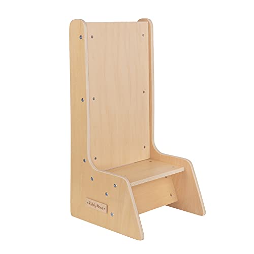 KiddyMoon Tobogán Y Silla 2 En 1 De Madera para Niños, Natural