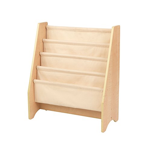 KidKraft Estantería Expositor de Madera, Muebles de Dormitorio para niños, exhibidor de Libros para Almacenamiento, Tela, Beige