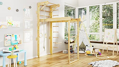 Kidsmont - Pared de escalón 5 en 1 hasta 120 kg, desmontable, plegable, para escalada, para niños, azul, gris, turquesa, verde, blanco