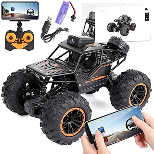 Kioiien Juguete para niños Todo terreno control remoto coche rc coche eléctrico APAGADO Road Monster 200 10,000 Pixel Cámara Grabación en tiempo real 1:18 2.4GHz 4WD Metal Shell Double Machine Toy Reg