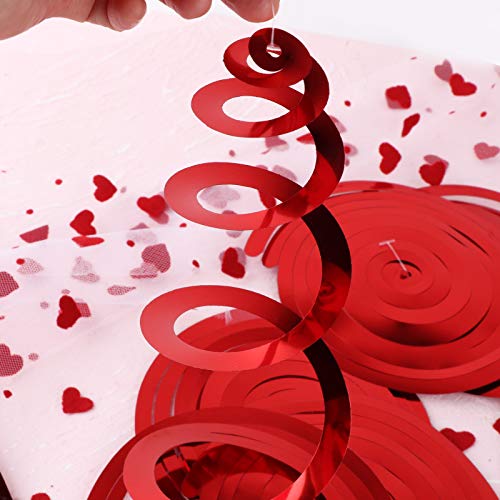 Kit de Decoración de San Valentín 20 Guirnaldas Colgantes con 10 Tarjetas 200 piezas Confeti de Corazón Roja Adorno Boda Fiesta San Valentín Cumpleaños Navidad Compromiso