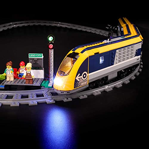 Kit de iluminación LED para tren de pasajeros de la ciudad – Compatible con el modelo de bloques de construcción Lego 60197 – No incluye el juego Lego