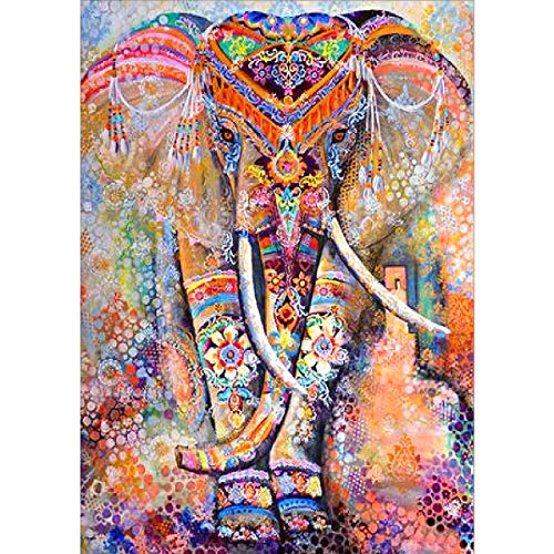 Kit de pintura por número 5D con diamantes imitación de elefante colorido arte DIY 5D diamante completo taladro diamantes imitación bordado punto de cruz cuadros artes manualidades adultos 30x40cm