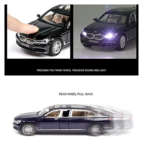 Kits Juguete Modelo Coche Clásico 1:24 For BMW 760 Edición Extendida Aleación Sonido Y Luz 6 Puertas Tire hacia Atrás Modelo De Coche Decoración Regalo Recuerdo Expresión De Amor (Color : 1)