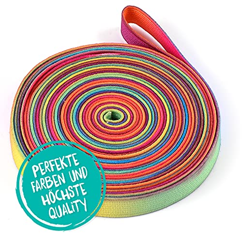 KLEINTOBER I Premium Goma elástica para niños I Twister I Juguete para interior y exterior I Banda arcoíris I con instrucciones para juegos I para niñas y niños I Ideal para regalos