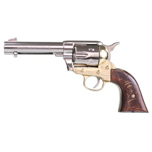 KOLSER Quality Replica Pistola Colt 45 Old West. Color NIQUELADO Y CACHAS DE Madera AUTÉNTICA. 25.5 CM. Peso 1130 GR.