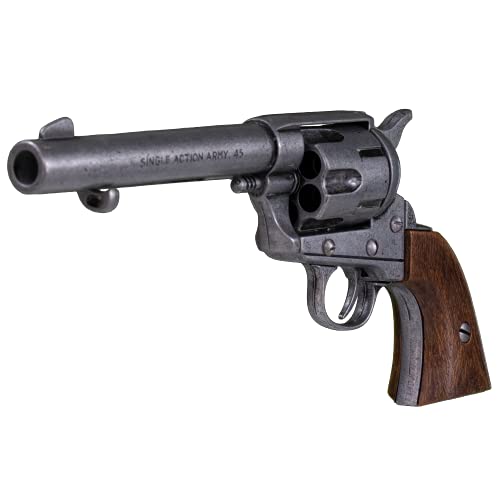 KOLSER Revolver Colt Peacemaker 5'5" USA 1873 Color Metal Envejecido Y CACHAS IMITACIÓN Madera 27CM