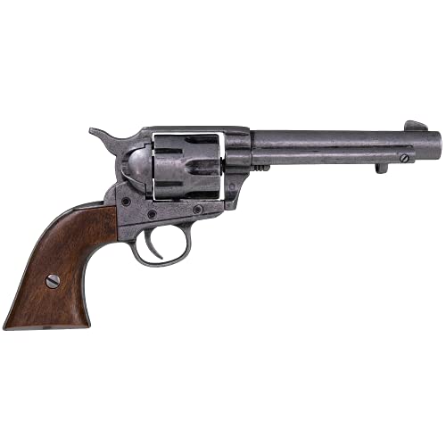 KOLSER Revolver Colt Peacemaker 5'5" USA 1873 Color Metal Envejecido Y CACHAS IMITACIÓN Madera 27CM