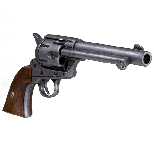 KOLSER Revolver Colt Peacemaker 5'5" USA 1873 Color Metal Envejecido Y CACHAS IMITACIÓN Madera 27CM