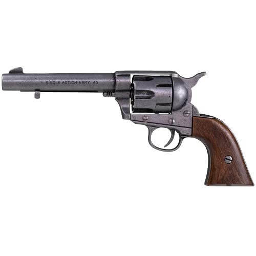 KOLSER Revolver Colt Peacemaker 5'5" USA 1873 Color Metal Envejecido Y CACHAS IMITACIÓN Madera 27CM