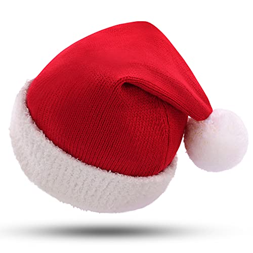 KONVINIT Gorros de Navidad Bebe Gorro de Papá Noel Bebe Gorro de Navidad Gorro Navidad de Punto Cálido Rojo para bebés