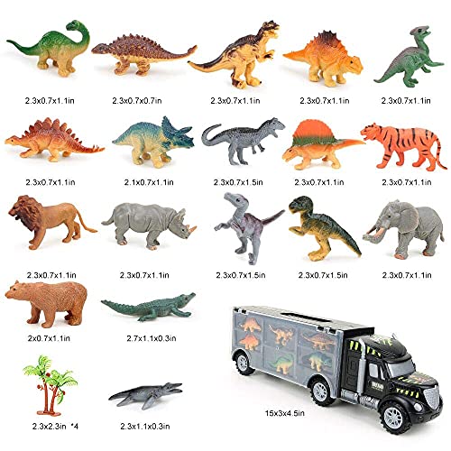 kramow Dinosaurio del Juguete Camión de Transporte con Animales Dinosaurios Juguetes,Educativo Juguetes Niños 3 4 5 años