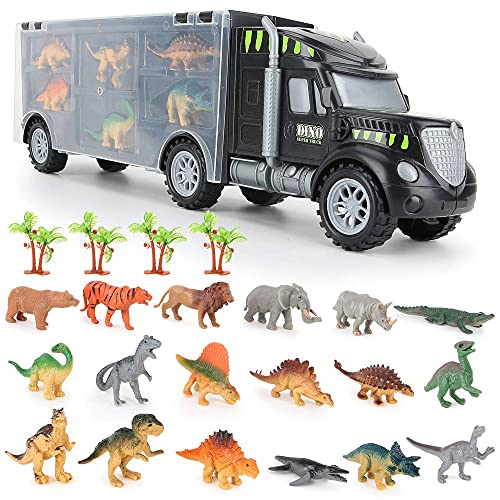 kramow Dinosaurio del Juguete Camión de Transporte con Animales Dinosaurios Juguetes,Educativo Juguetes Niños 3 4 5 años